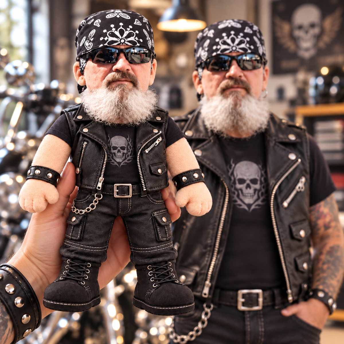 Personalized Photo Bikers Squishy Toy Poseable Plush Doll, Funny Gift For Bikers A2110 Hv01 TL06