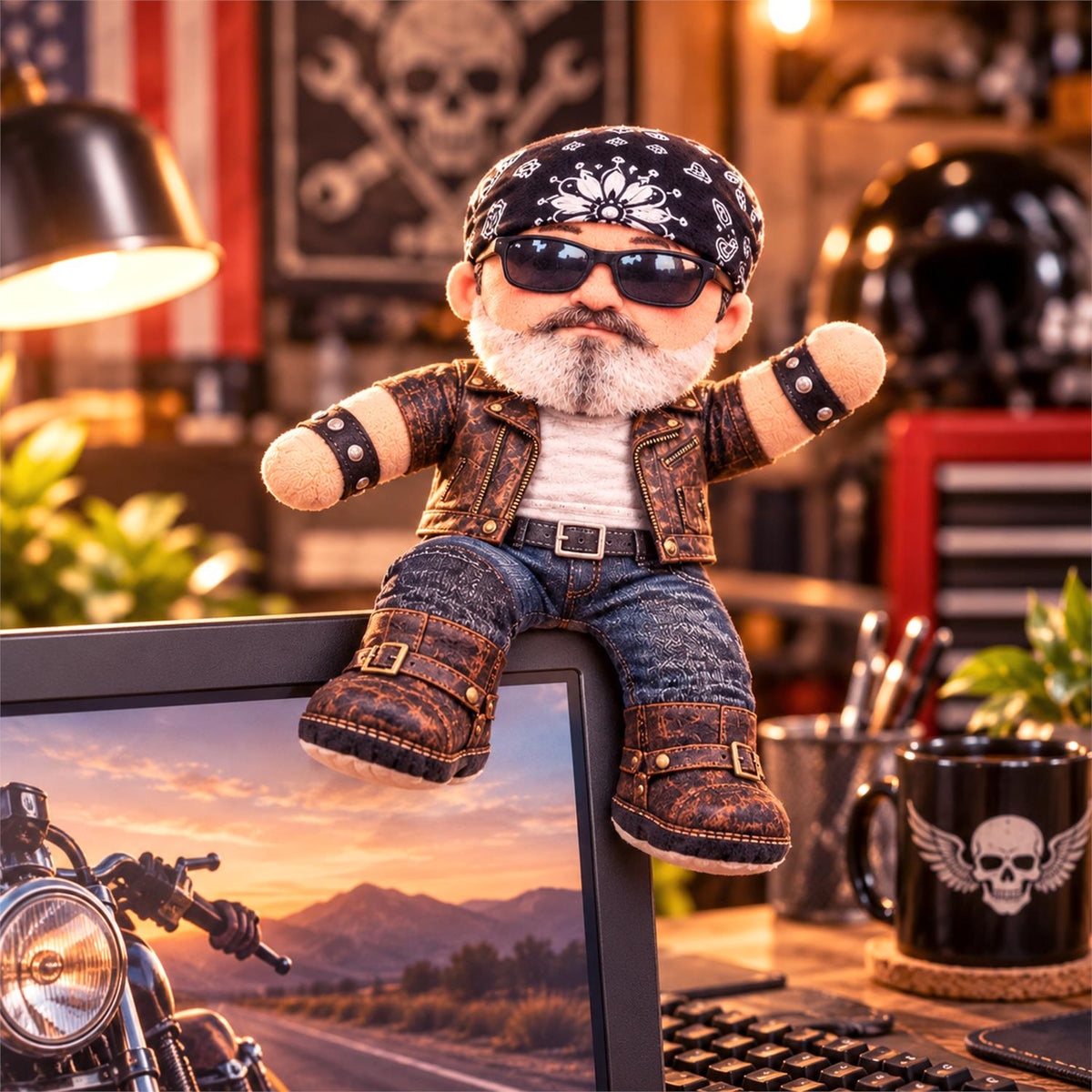 Personalized Photo Bikers Squishy Toy Poseable Plush Doll, Funny Gift For Bikers A2110 Hv01 TL06