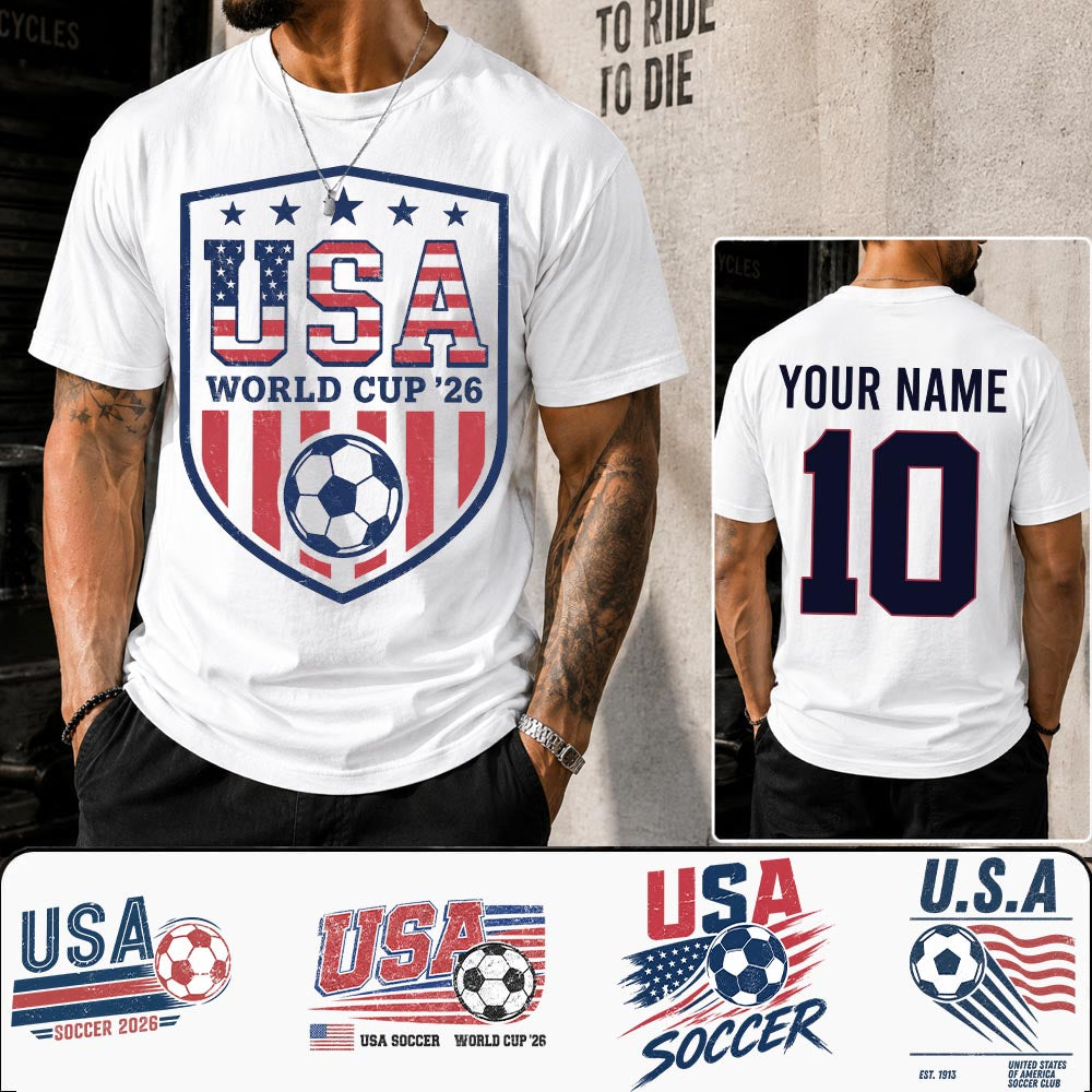 Custom USA Soccer Shirt 2026, Personalized Team Shirt Nh00