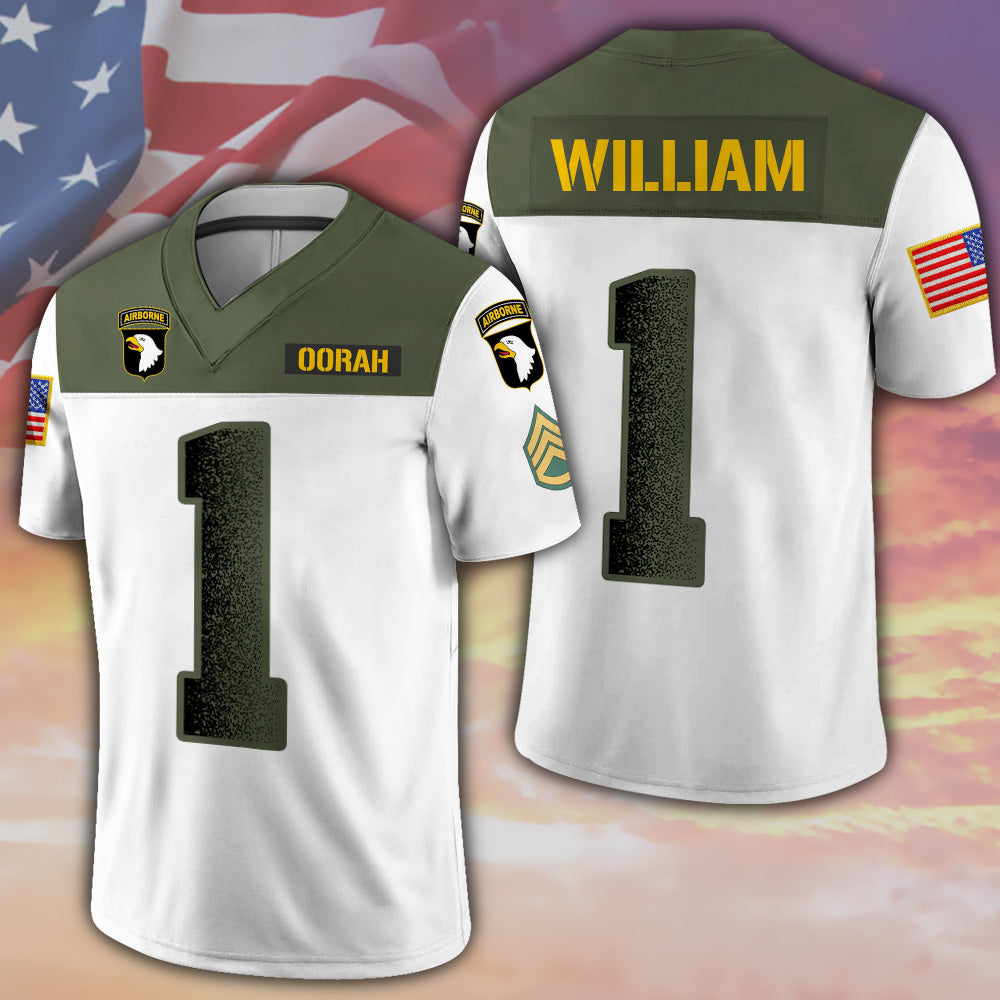 Personalized Jersey Football Military Gift For Veteran Soldier Available All Military Branches K1702 MT2