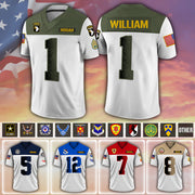 Personalized Jersey Football Military Gift For Veteran Soldier Available All Military Branches K1702 MT2