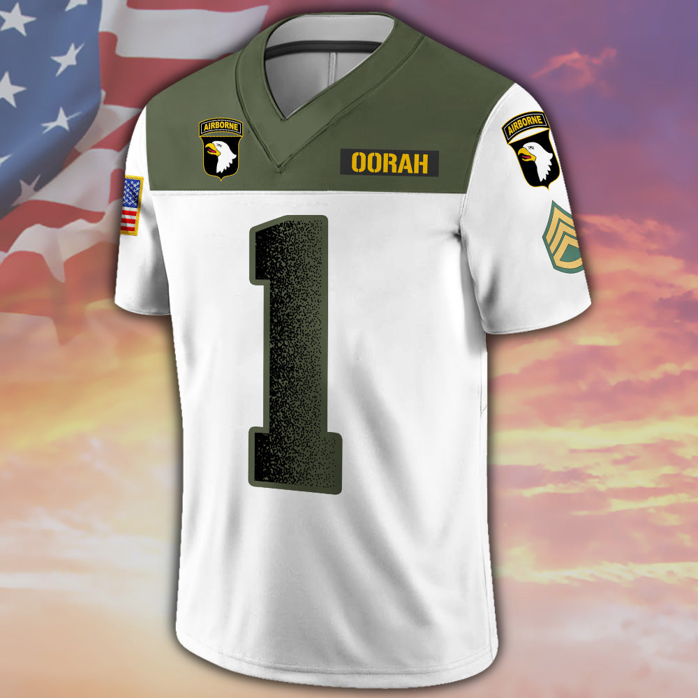 Personalized Jersey Football Military Gift For Veteran Soldier Available All Military Branches K1702 MT2