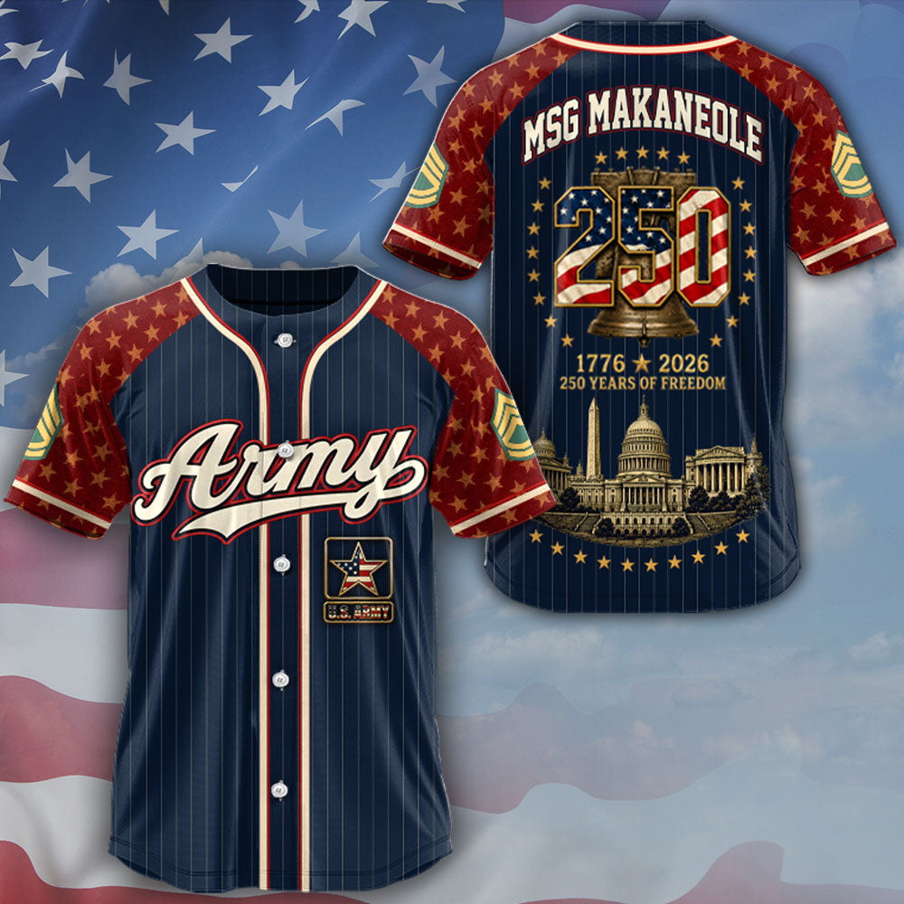 Personalized Military 250 Baseball Jersey, Custom Name Number USA 1776 2026 Jersey, Veterans K1702 MT2