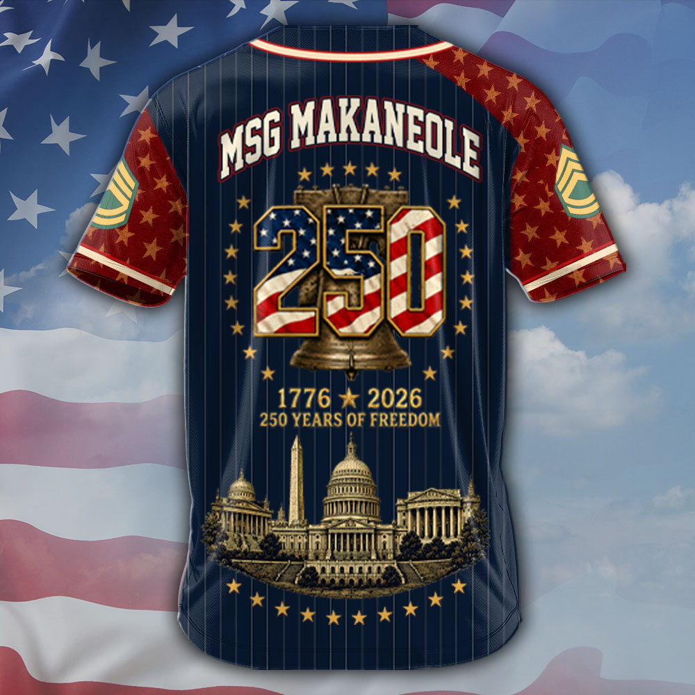 Personalized Military 250 Baseball Jersey, Custom Name Number USA 1776 2026 Jersey, Veterans K1702 MT2