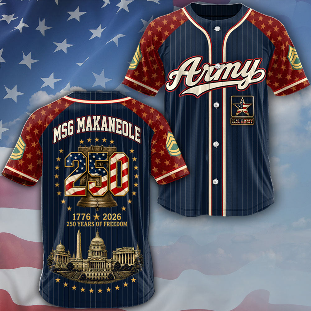Personalized Military 250 Baseball Jersey, Custom Name Number USA 1776 2026 Jersey, Veterans K1702 MT2