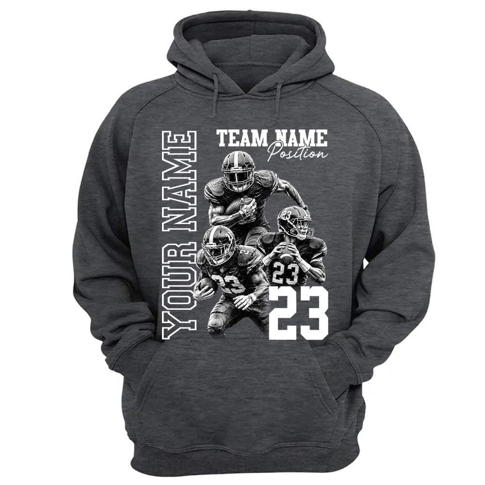 Customized American Football Photos Collage Shirt, Personalized Football Shirt With Name & Number, Football Team Gift Na02 Pt99