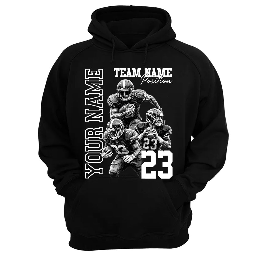Customized American Football Photos Collage Shirt, Personalized Football Shirt With Name & Number, Football Team Gift Na02 Pt99