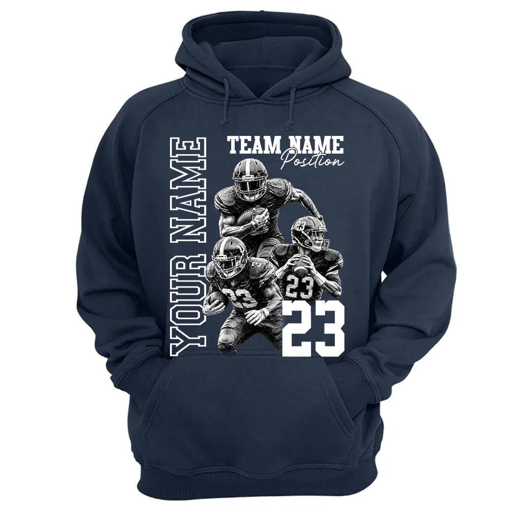 Customized American Football Photos Collage Shirt, Personalized Football Shirt With Name & Number, Football Team Gift Na02 Pt99