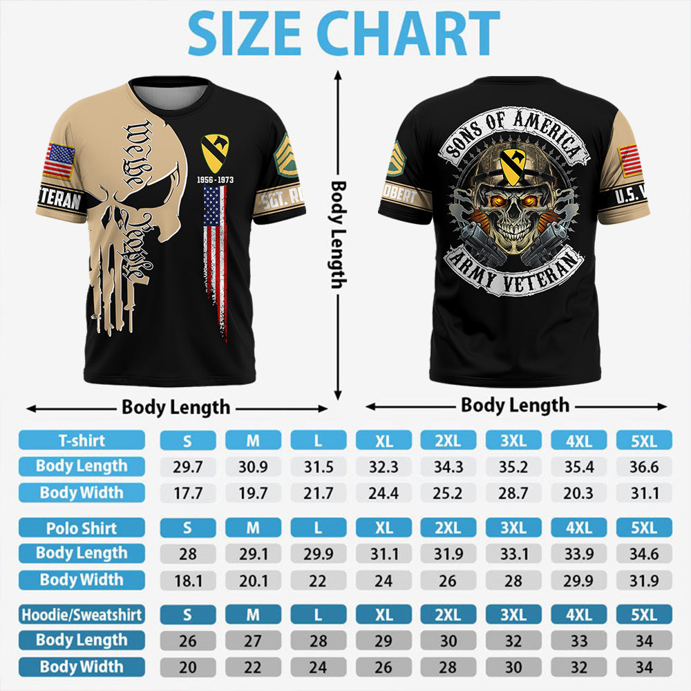 Personalized All Over Print Shirt Skull Sons Of America Veteran Custom Shirt For Soldier Veteran K1702 Trhn