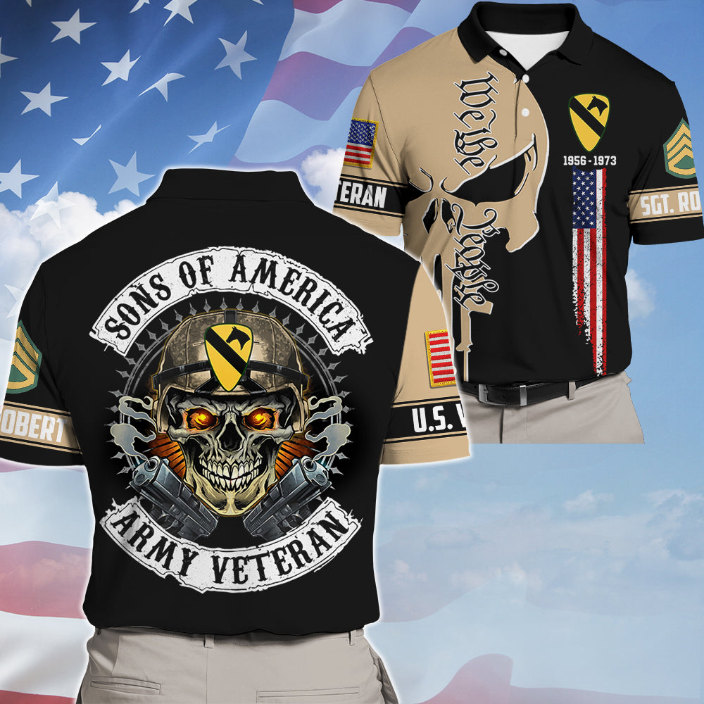 Personalized All Over Print Shirt Skull Sons Of America Veteran Custom Shirt For Soldier Veteran K1702 Trhn