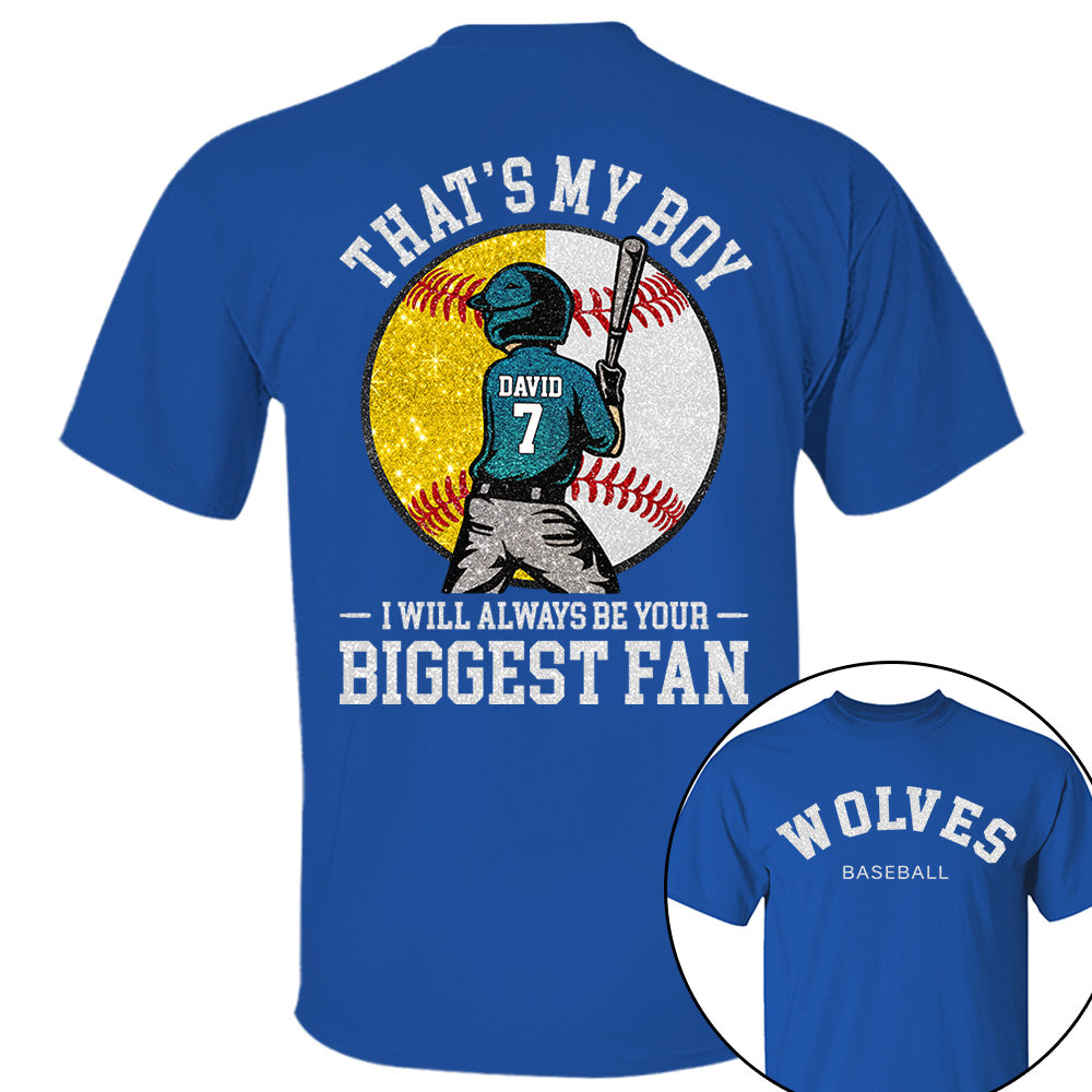 Custom Baseball Softball Mom Shirt, Personalized Kids Name Number Team Name, Those Are My Kids Biggest Fan Tee VH01