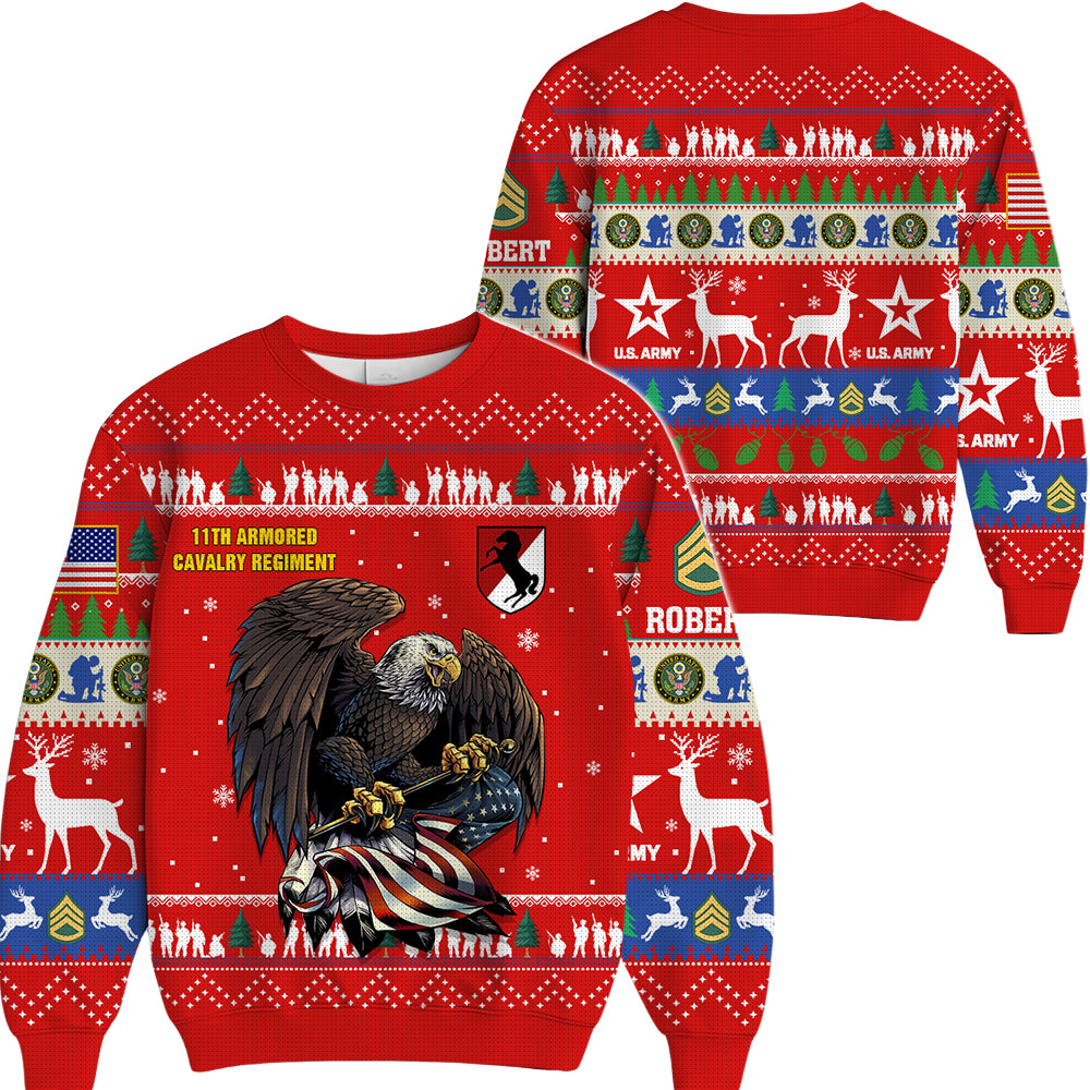 Personalized Custom Veteran Ugly Christmas Sweater Available All Military Branches Custom Division Gift For Veterans Soldier K1702 Trhn