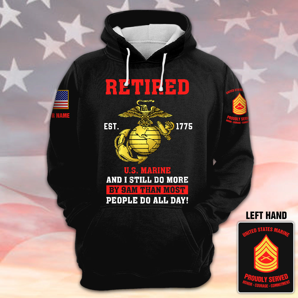Personalized Retired Army Custom All Branch Gift For Veteran All Over Print Shirt K1702