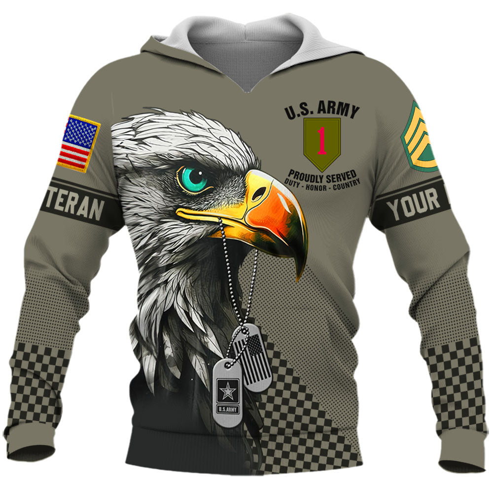 Personalized All Over Print US Veteran Custom All Branches Of Services Oath Of Enlistment Gift For Veteran K1702