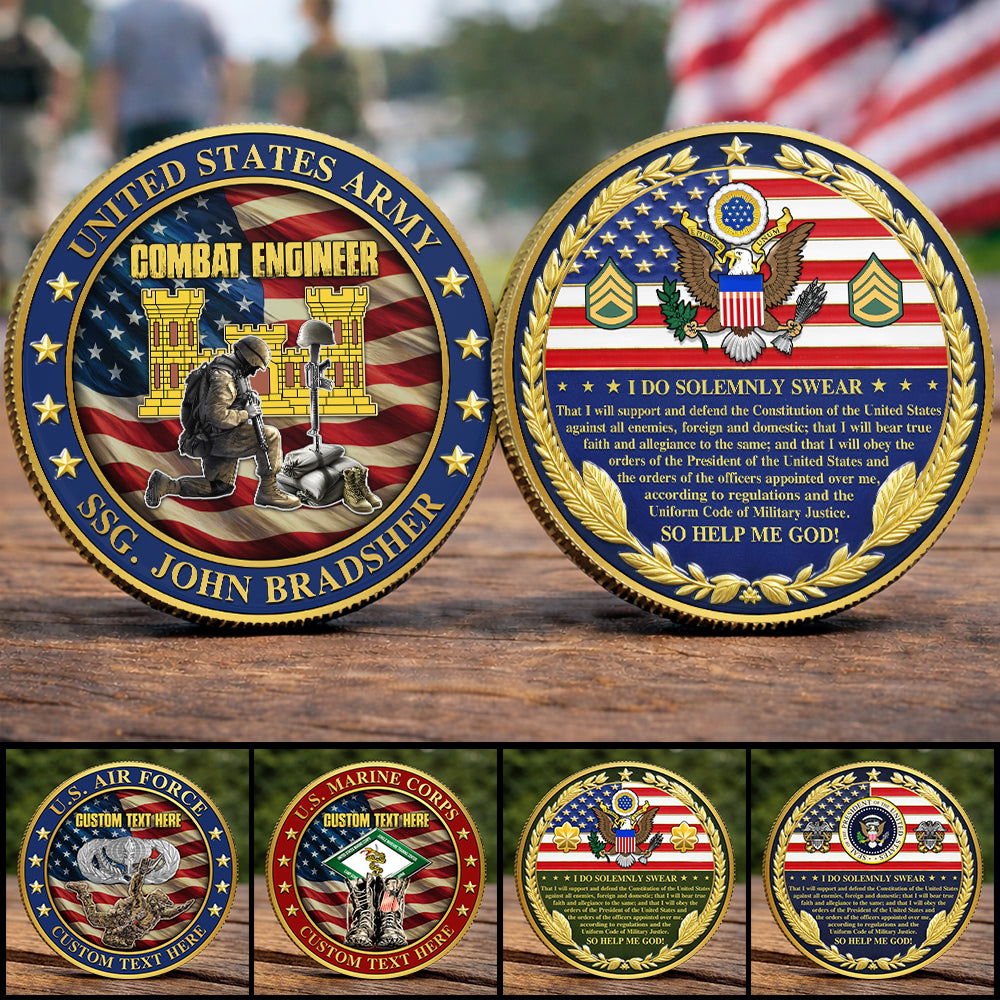 Custom Challenge Coins Oath of Enlistment American Military Gift for Veterans K1702 Trhn