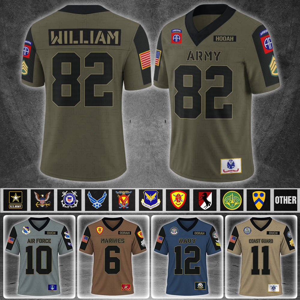 Custom Football Jersey Military Available All Military Branches Gift For Veterans K1702 MT2
