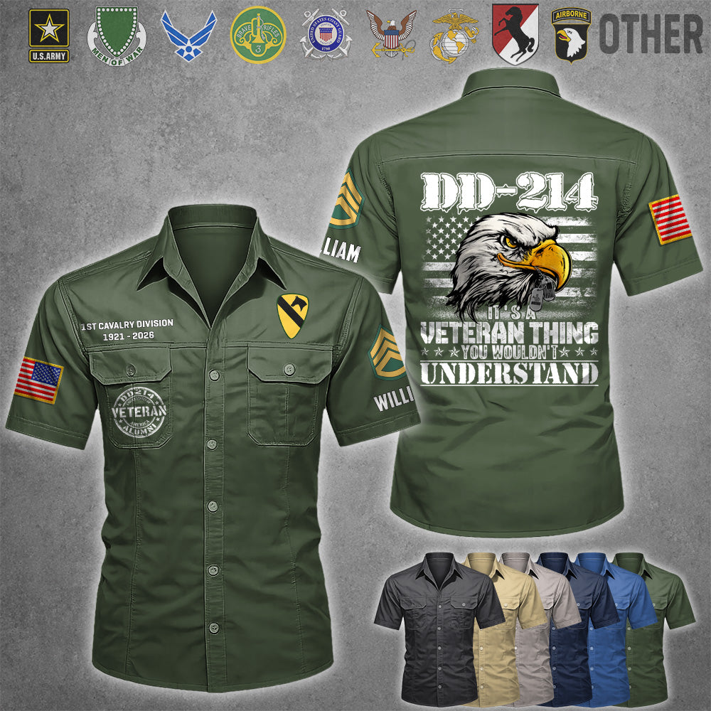It's A Veteran Thing You Wouldn't Understand Cotton Cargo Shirt, Military Veterans Gift K1702 MT2