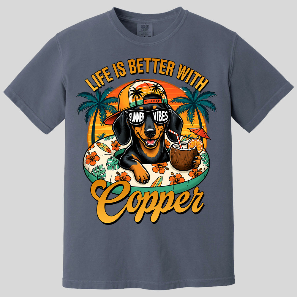 Life Is Better With A Dog, Custom Upload Photo Funny Summer Beach Vacation Shirt T1807 Pt99