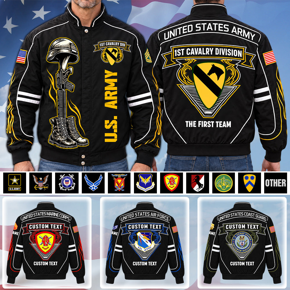 US Veteran Custom Baseball Jackets All Branches Rank Unit Patch For Military Retirement Veteran Dad Grandpa K1702 MT2 VN09
