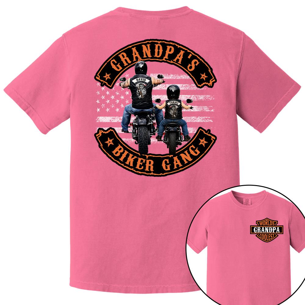 Custom Name Worlds Cooles Motorcycle Grandpa’s Biker Gang Shirt - Personalized Gift For Dad, Grandpa Nh00