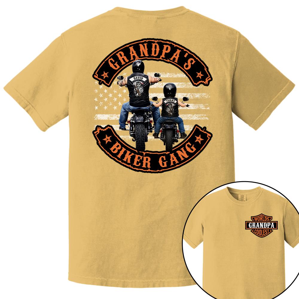 Custom Name Worlds Cooles Motorcycle Grandpa’s Biker Gang Shirt - Personalized Gift For Dad, Grandpa Nh00