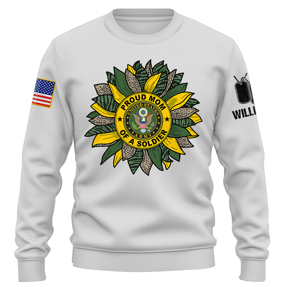 Custom Military Mom Family Love Sunflower Shirts Personalize Family Shirt Custom All Military Branches K1702 Trhn