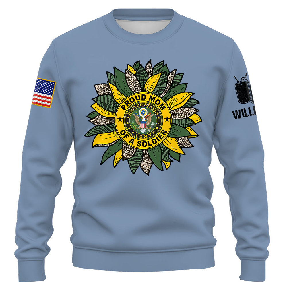Custom Military Mom Family Love Sunflower Shirts Personalize Family Shirt Custom All Military Branches K1702 Trhn