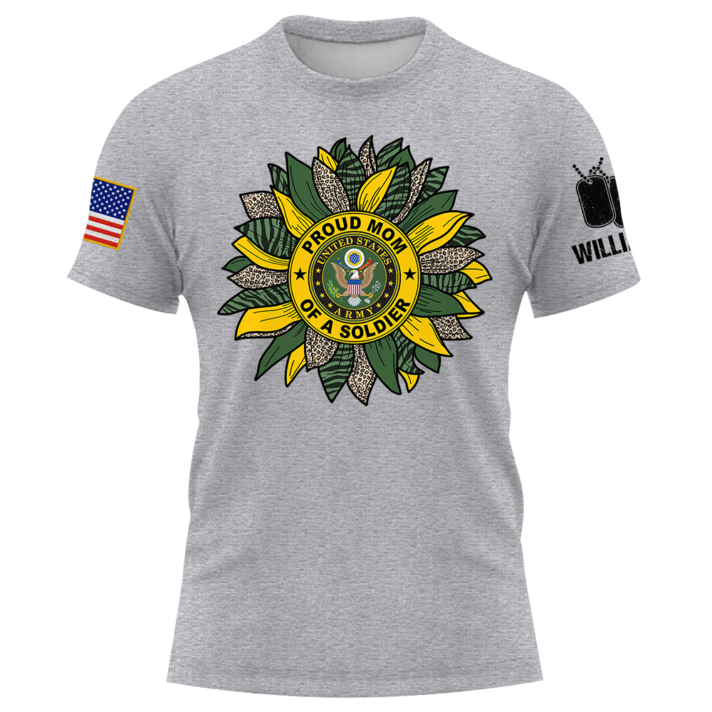Custom Military Mom Family Love Sunflower Shirts Personalize Family Shirt Custom All Military Branches K1702 Trhn