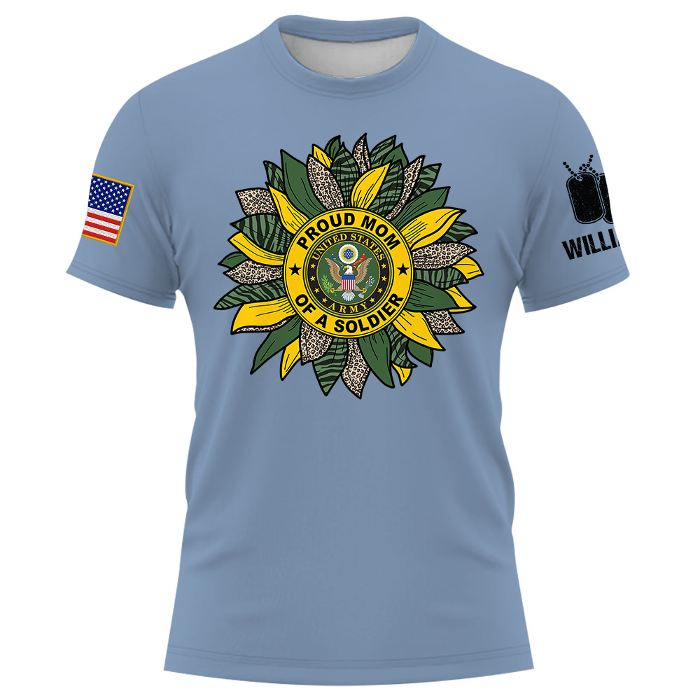 Custom Military Mom Family Love Sunflower Shirts Personalize Family Shirt Custom All Military Branches K1702 Trhn