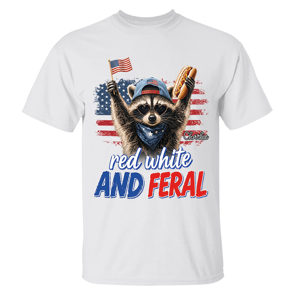 Red White And Patriotic Raccoon, Custom Photo Pet Dog Cat & Raccoon Shirt, Funny USA Animal For 250 Years Of Freedom, July 4th Gift MI209 VH01