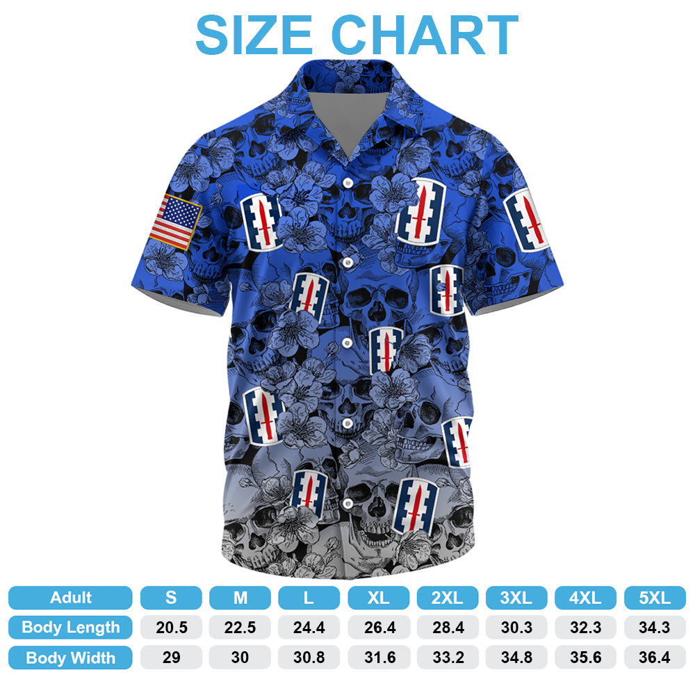 Custom Hawaiian Shirt Military Division Gift For Veterans Custom All Military Branches Skull Hawaiian Shirt  K1702 Trhn