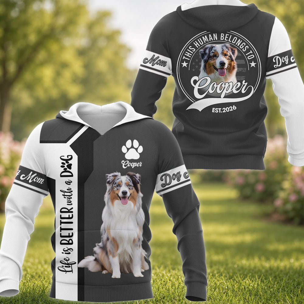 Life Is Better With A Dog, Australian Shepherd, Personalized Dog Mom Dog Dad Shirt, Gift For Dog Lover T1807 VH01