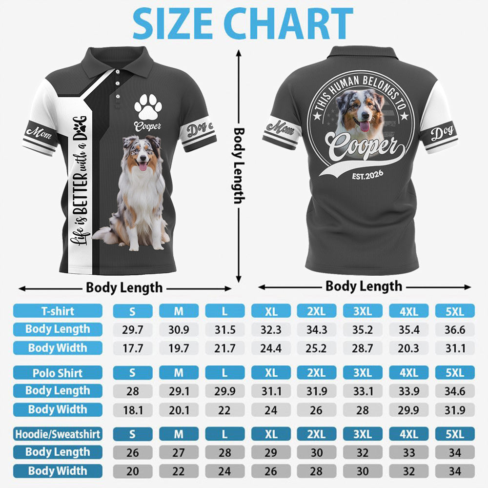 Life Is Better With A Dog, Australian Shepherd, Personalized Dog Mom Dog Dad Shirt, Gift For Dog Lover T1807 VH01