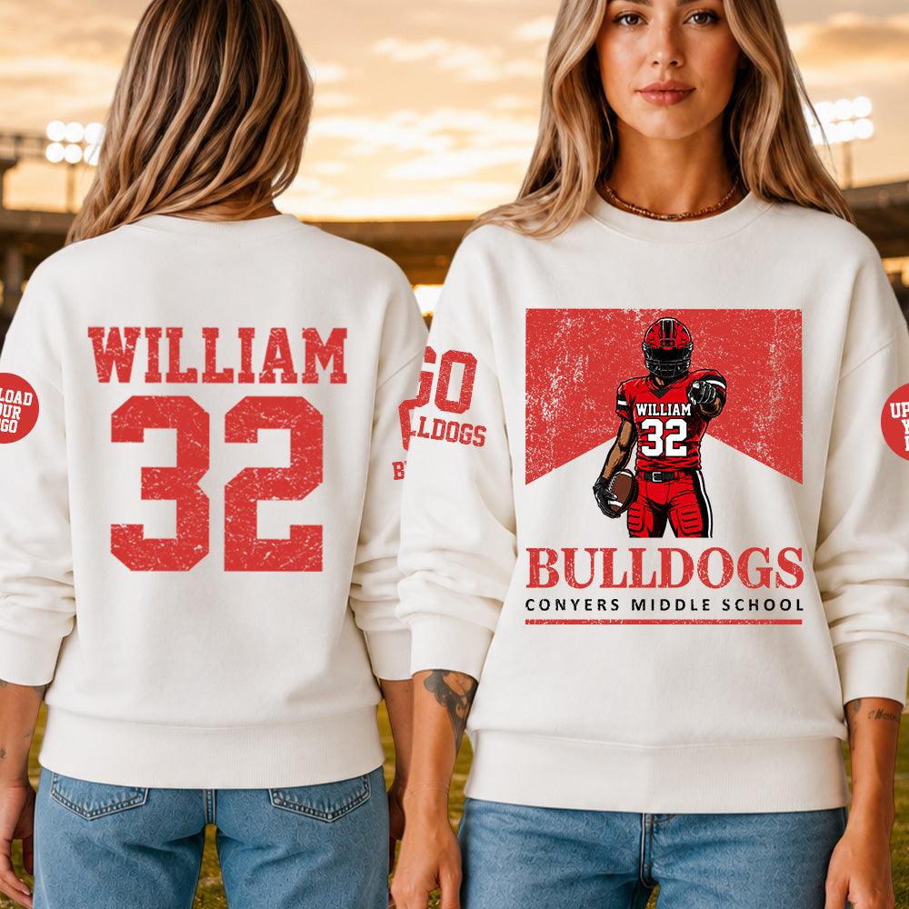 Custom Art Football Player Game Day  School Mascot Personalized Shirt Custom Team Name K1702 MT2
