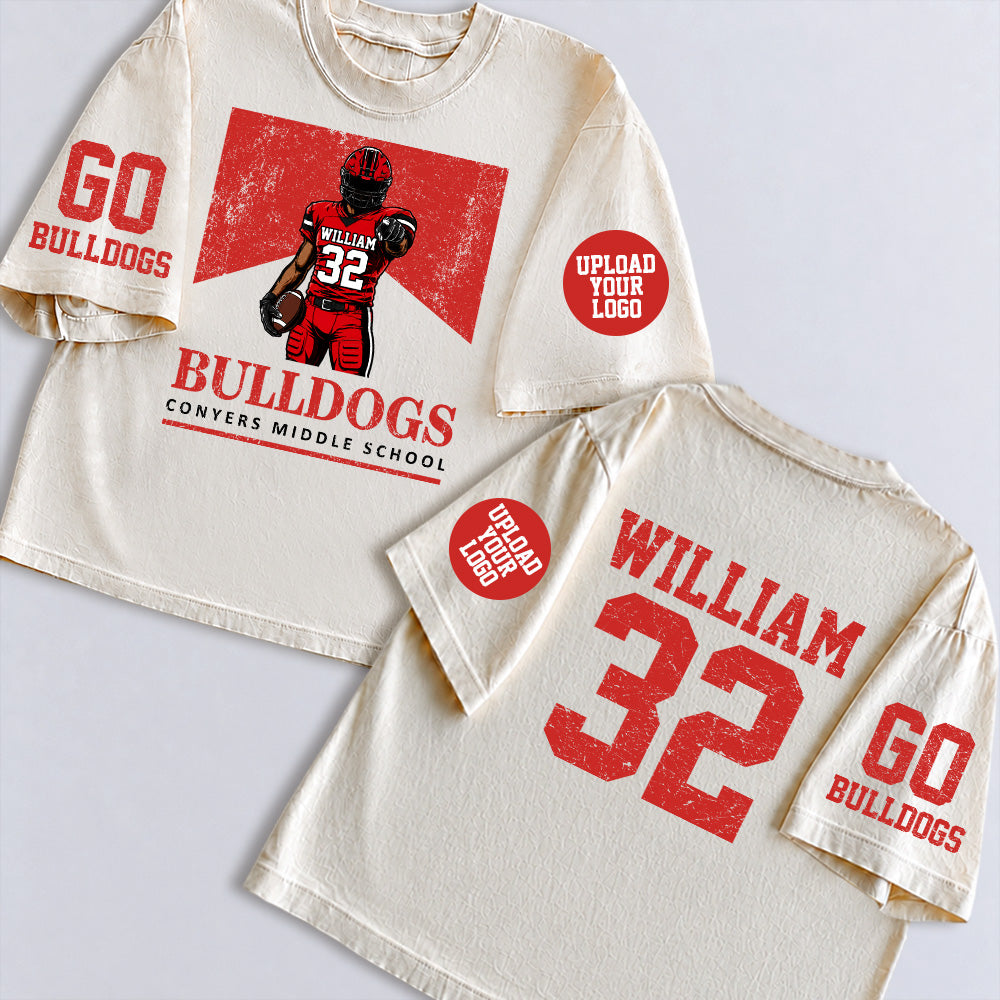 Custom Art Football Player Game Day  School Mascot Personalized Shirt Custom Team Name K1702 MT2