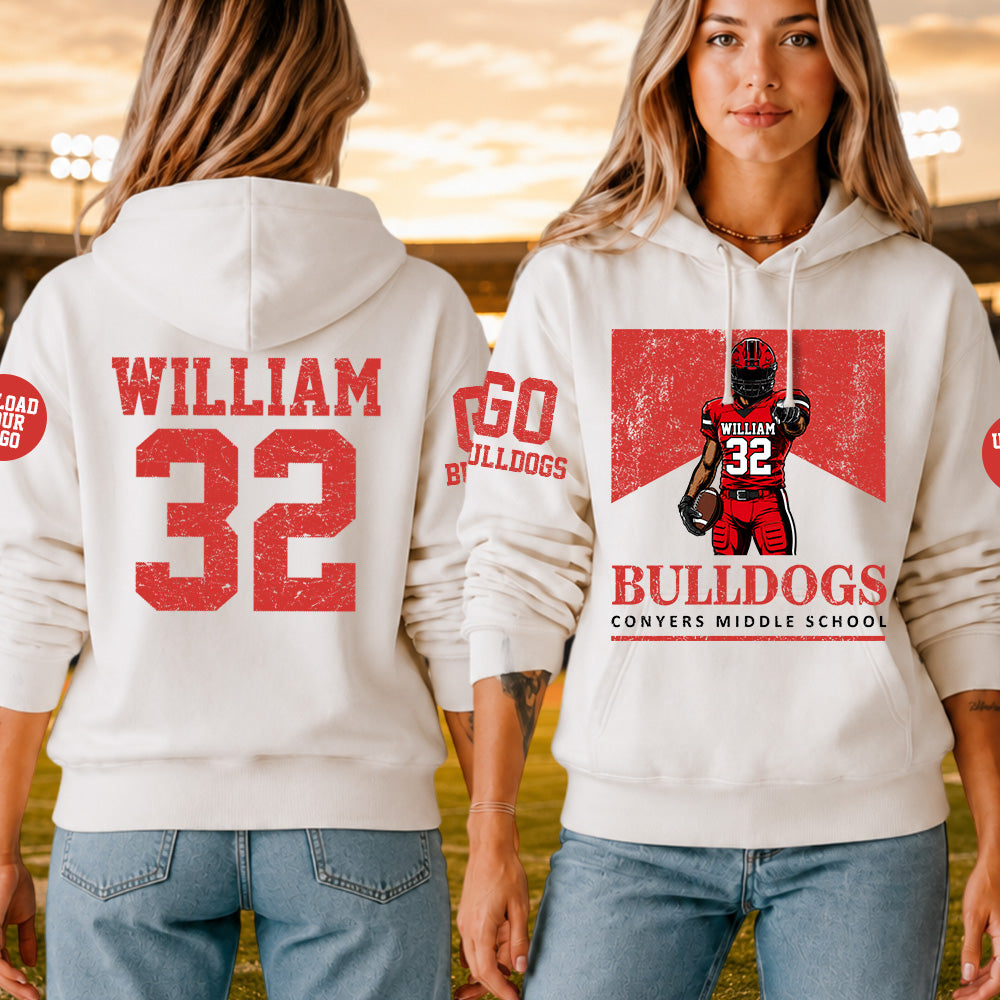 Custom Art Football Player Game Day  School Mascot Personalized Shirt Custom Team Name K1702 MT2