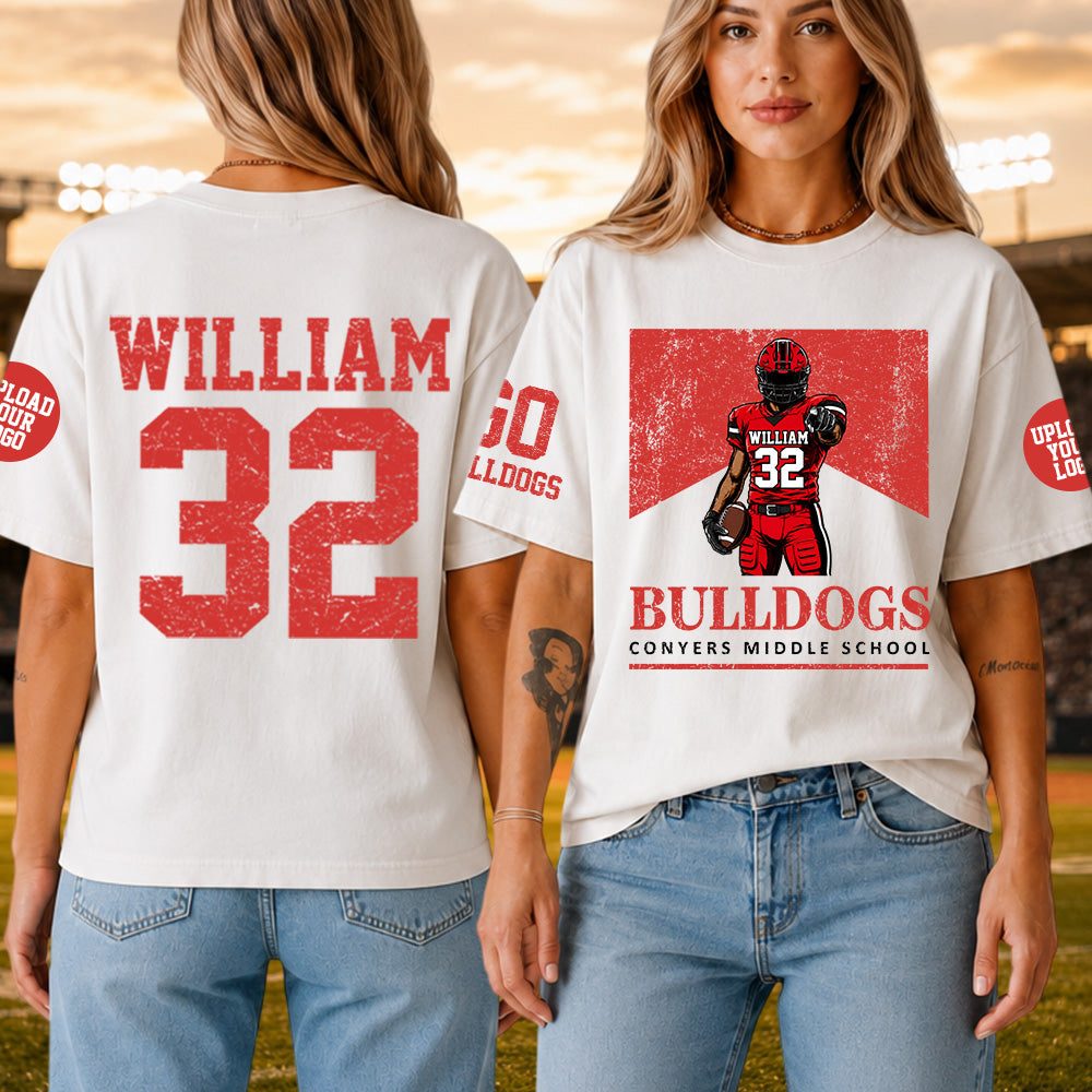 Custom Art Football Player Game Day  School Mascot Personalized Shirt Custom Team Name K1702 MT2