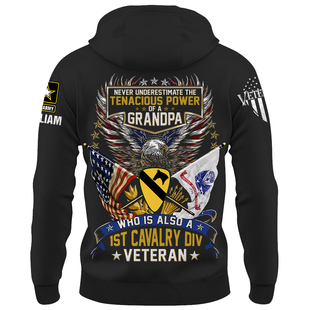 Custom Shirt Never Underestimate The Tenacious Power Of A Grandpa Who Is Also A U.S. Veteran Gift For Veteran Grandpa K1702 Trhn