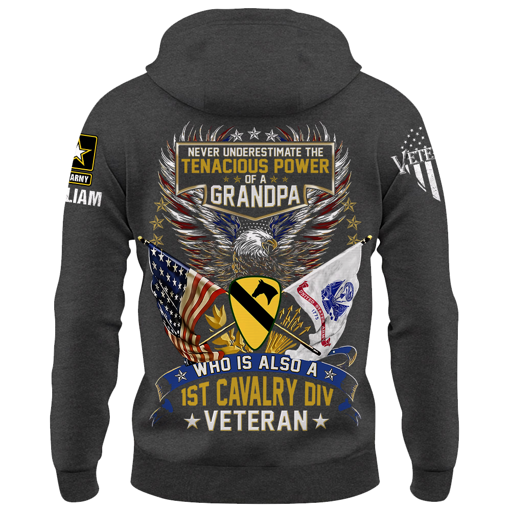 Custom Shirt Never Underestimate The Tenacious Power Of A Grandpa Who Is Also A U.S. Veteran Gift For Veteran Grandpa K1702 Trhn