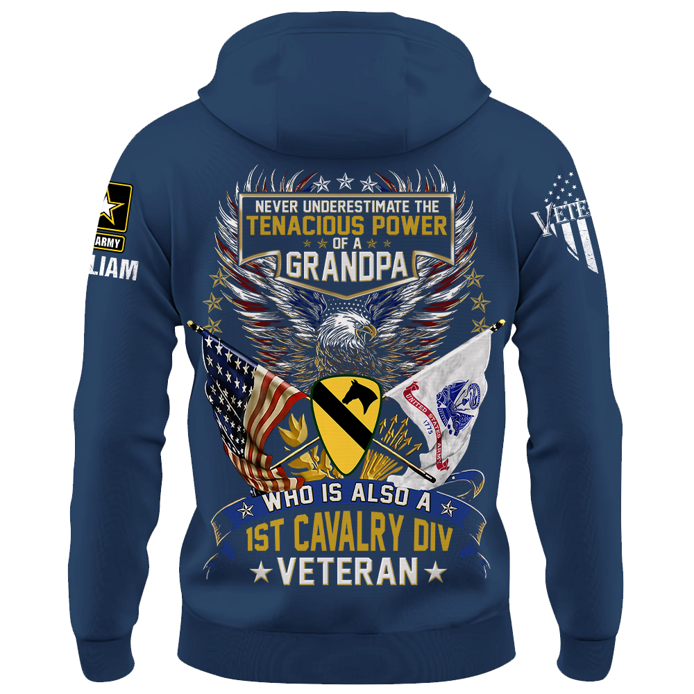 Custom Shirt Never Underestimate The Tenacious Power Of A Grandpa Who Is Also A U.S. Veteran Gift For Veteran Grandpa K1702 Trhn