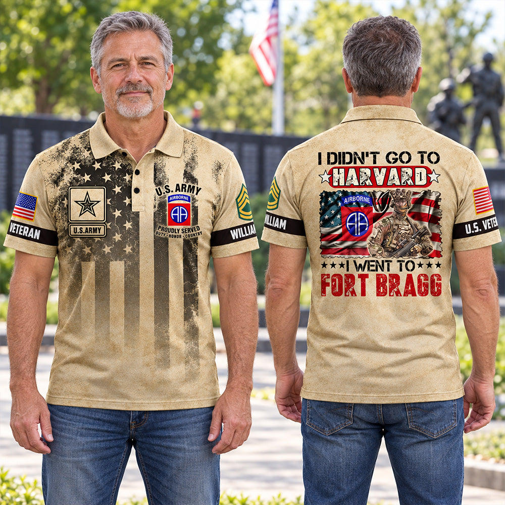 Custom Veteran Shirt I Didn't Go To Harvard I Went To Military Base Available All Military Branches Custom Gift For Veterans K1702 MT2 KL07