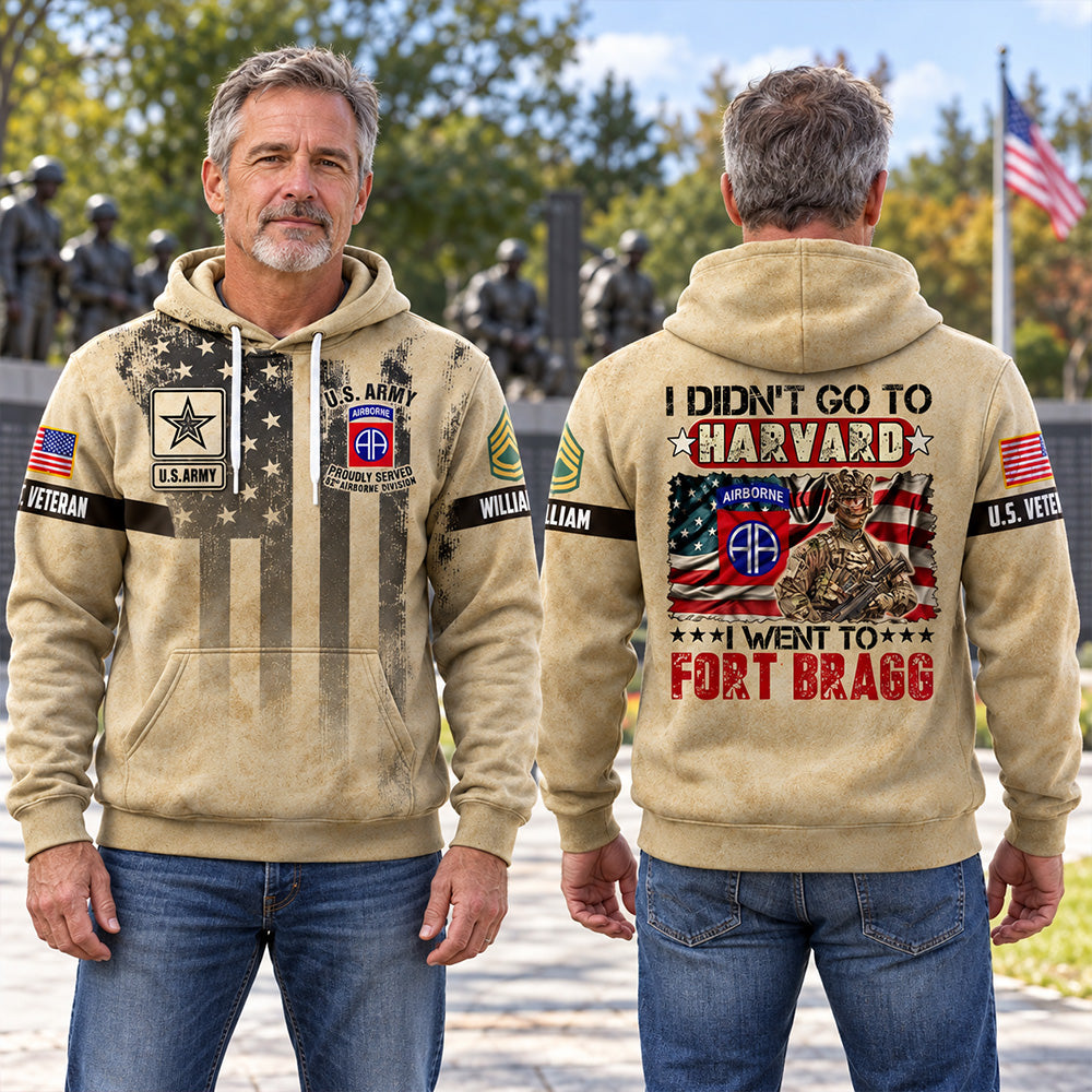 Custom Veteran Shirt I Didn't Go To Harvard I Went To Military Base Available All Military Branches Custom Gift For Veterans K1702 MT2 KL07