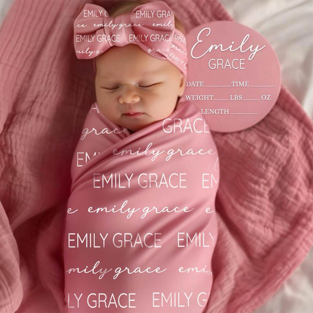 Custom Baby Blanket with Name, Personalized Name Blanket, Newborn Hospital Blanket, Custom Baby Gift, Baby Name Swaddle Pt99