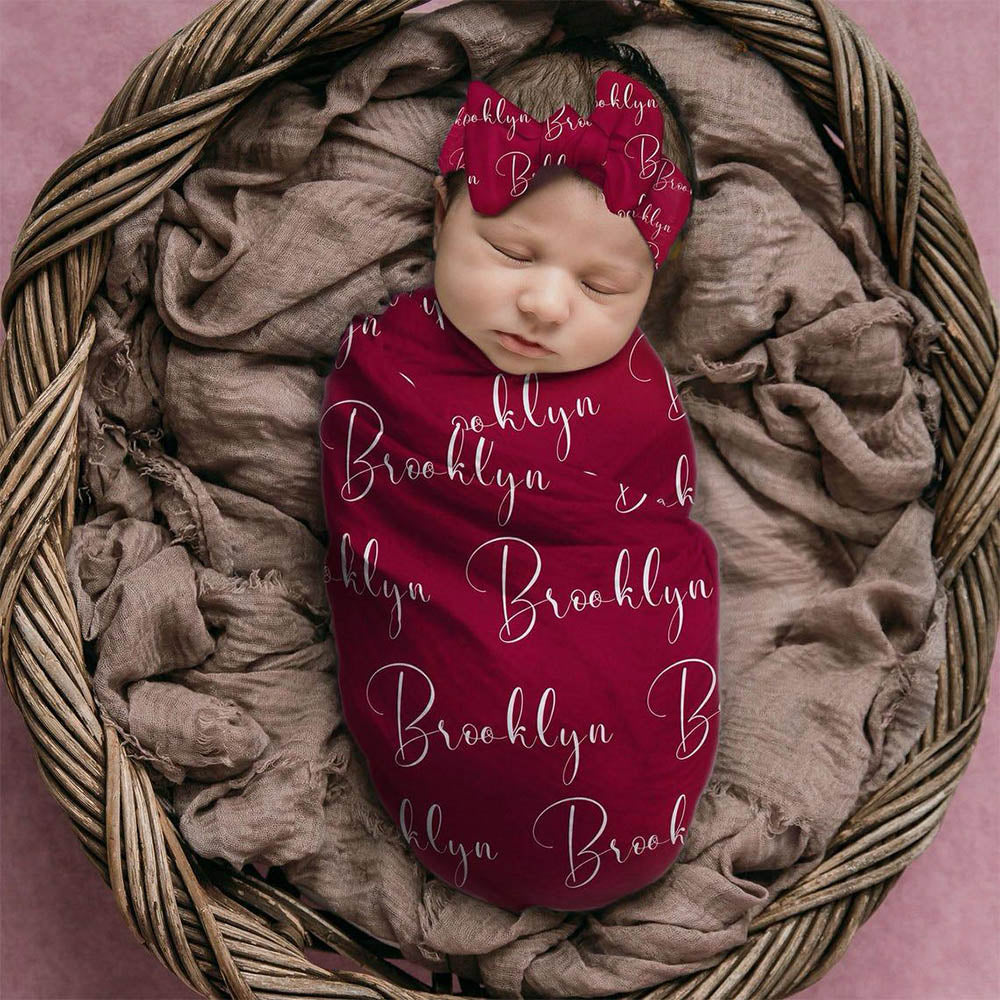 Custom Baby Blanket with Name, Personalized Name Blanket, Newborn Hospital Blanket, Custom Baby Gift, Baby Name Swaddle Pt99