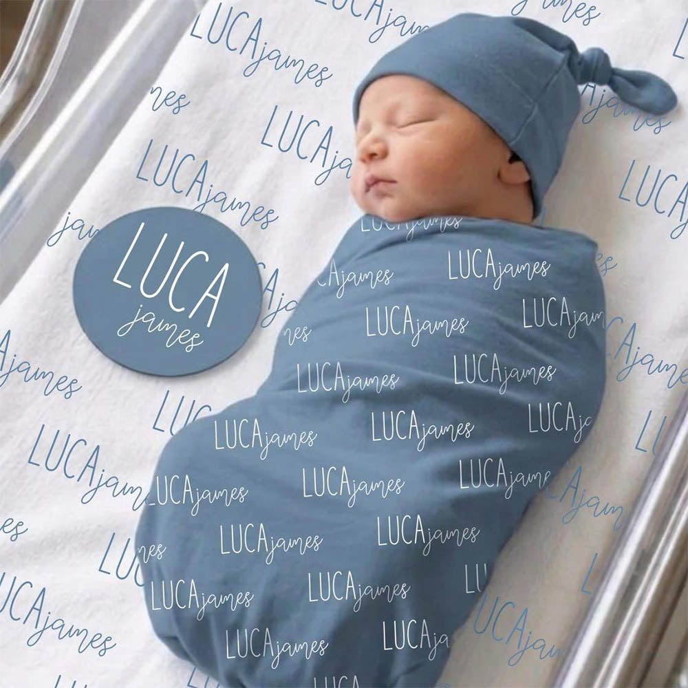Custom Baby Blanket with Name, Personalized Name Blanket, Newborn Hospital Blanket, Custom Baby Gift, Baby Name Swaddle Pt99