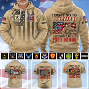 Custom Veteran Shirt I Didn't Go To Harvard I Went To Military Base Available All Military Branches Custom Gift For Veterans K1702 MT2 KL07