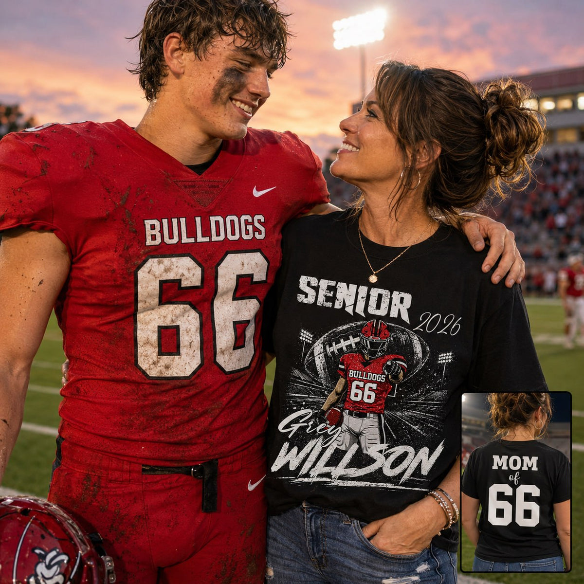 Personalized Senior Football Shirt, Custom Player Name Number Tee, Football Mom Senior Night Gift, Senior Football Mom Gift Na02 T24