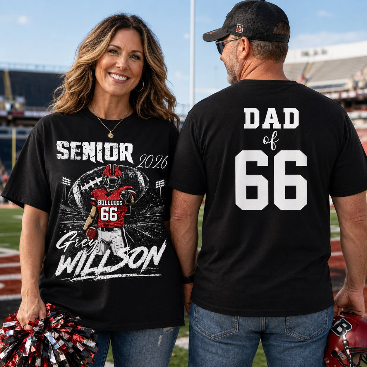 Personalized Senior Football Shirt, Custom Player Name Number Tee, Football Mom Senior Night Gift, Senior Football Mom Gift Na02 T24
