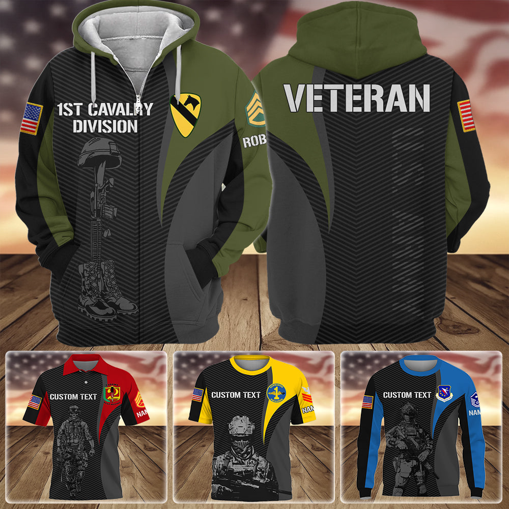 Custom All Over Print Shirt US Military Gift Custom Division Patches, Badges Military Gift For Veteran K1702 Trhn