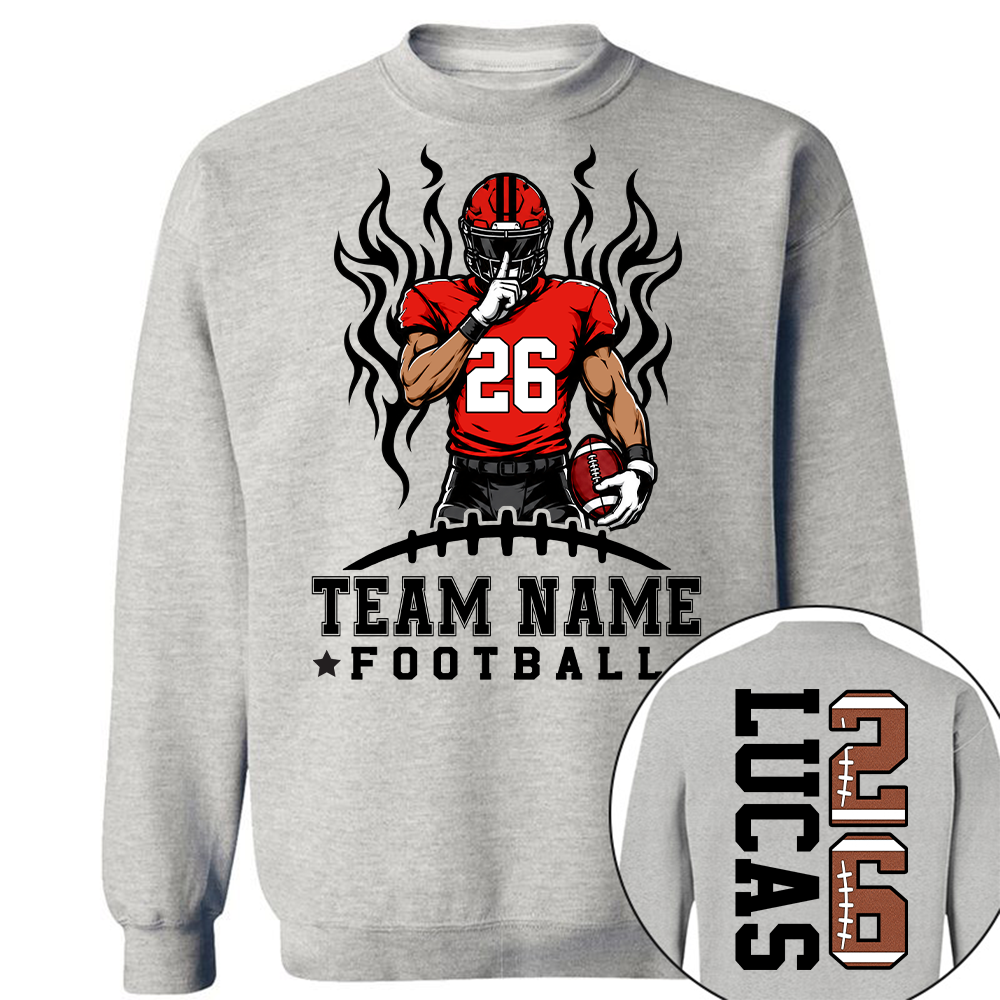 Personalized Team Football Shirt With Kids Name & Number Fall Football Season Shirt L0411 Hv01